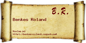 Benkes Roland névjegykártya